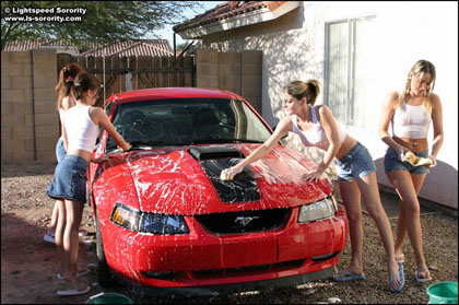sexy mustang car wash
