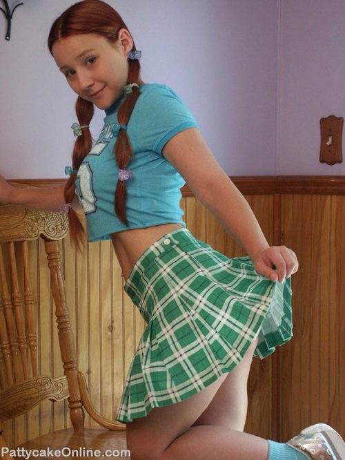 sexy pattycake online pigtails plaid skirt huge teen boobs 2